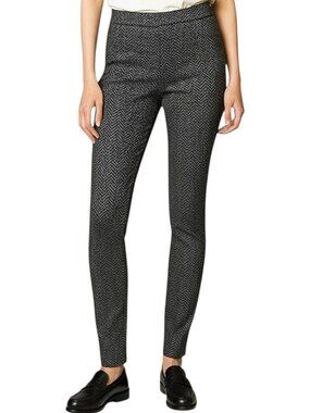 NWT Max Studio Mid-Rise Slim Herringbone Pull-On Office Pants Workwear - M